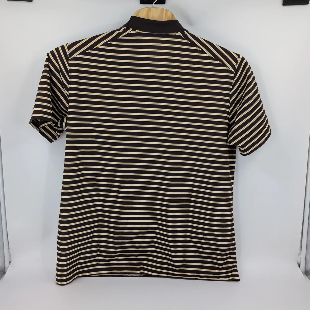 NIKE San Diego Padres Mens Dri-FIT Striped Logo Golf Polo Shirt Brown XL